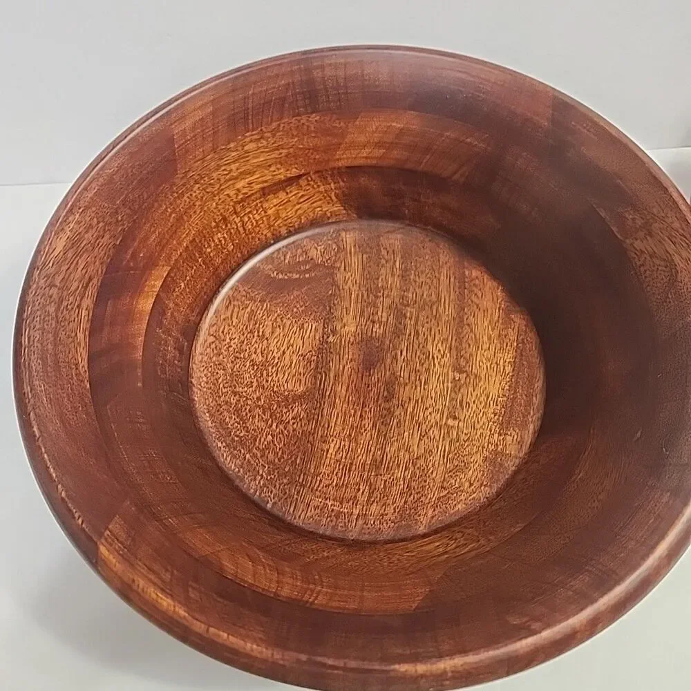 Large Wooden Salad Bowl w/4 Serving Bowls